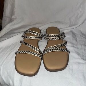 Strappy beaded sandals